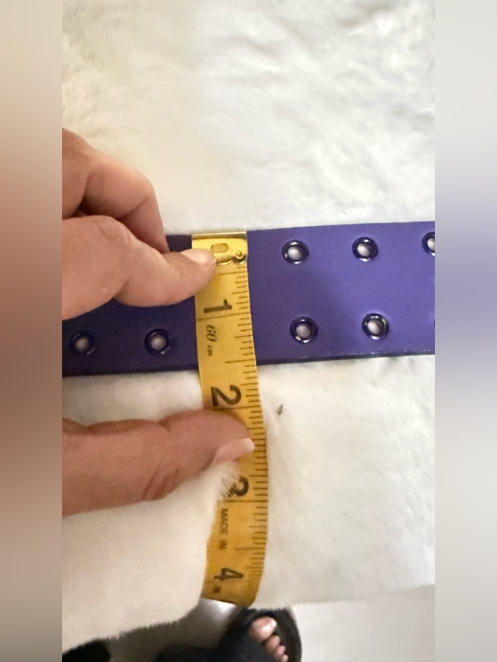 Marc Jacobs Violet Leather Studded Belt with Silver Buckle - Picture 7 of 8